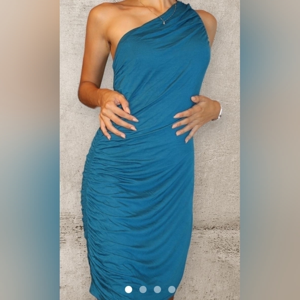 a. new day Mini Blue One Shoulder dress size L